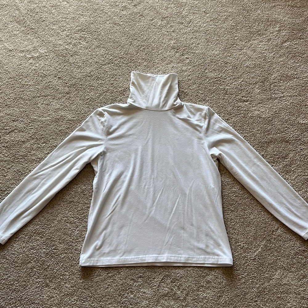 Plain white turtle neck